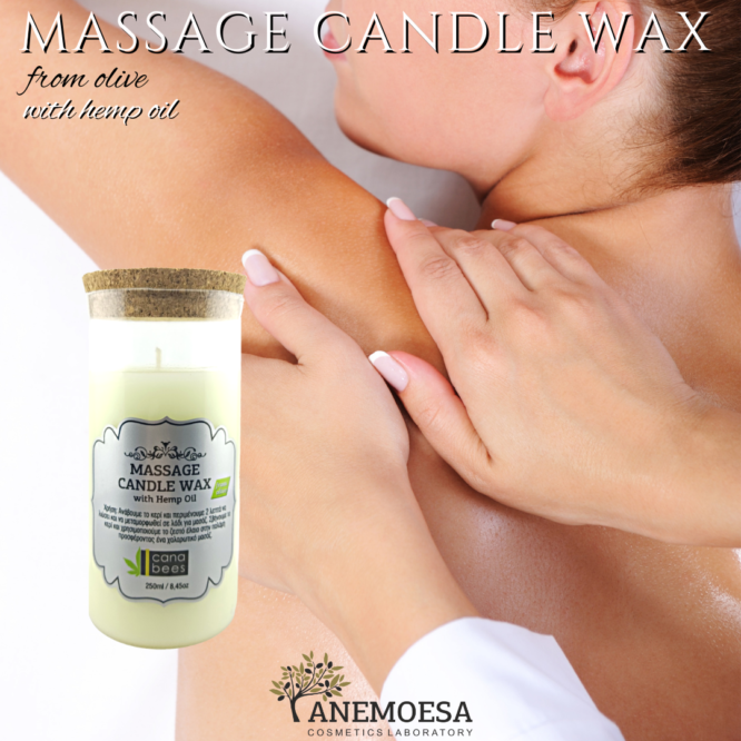 Massage Candle Wax from Olive with Hemp Oil 250ml